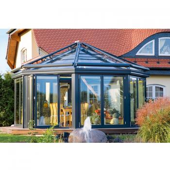 LZ-9018 阳光房铝合金双层钢化玻璃窗   